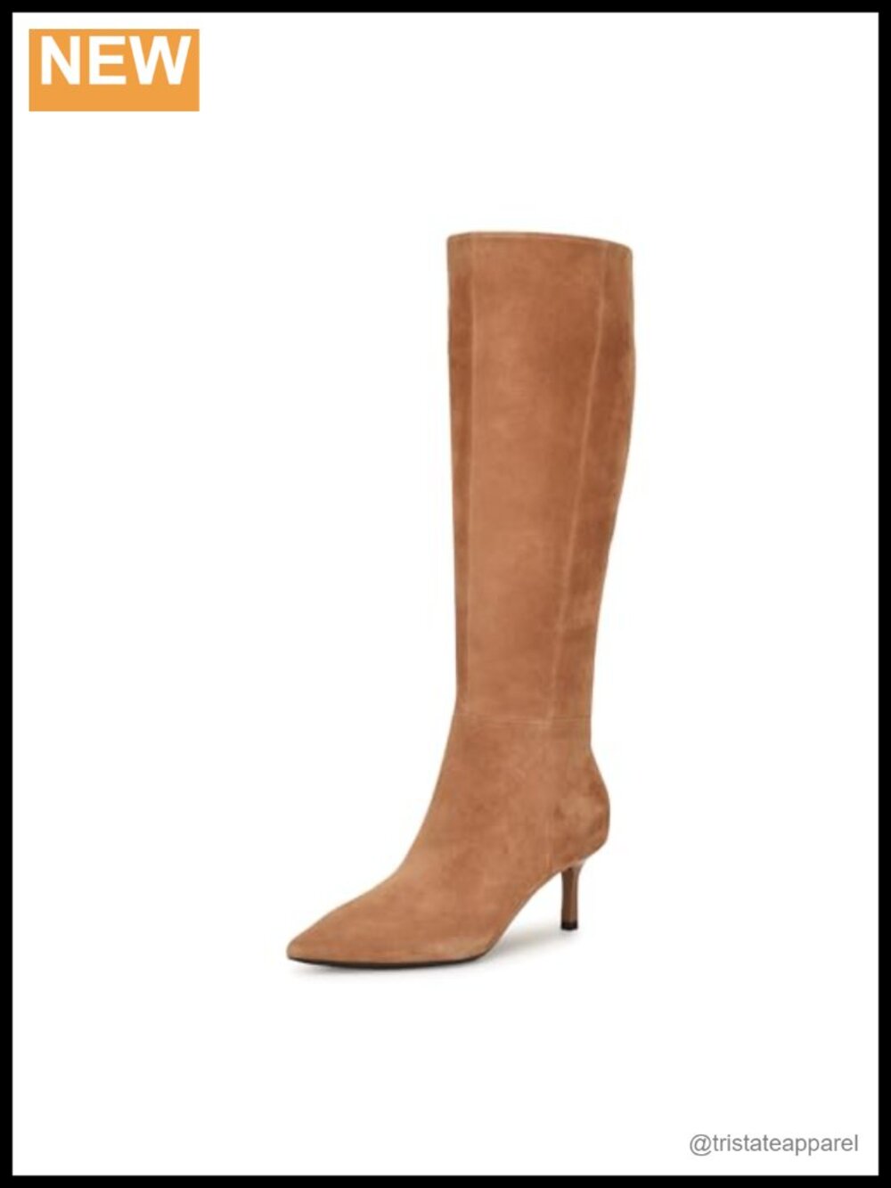 Nine West Kimdee Knee High Wide Calf Boots Suede Stiletto Heel Pointy Toe